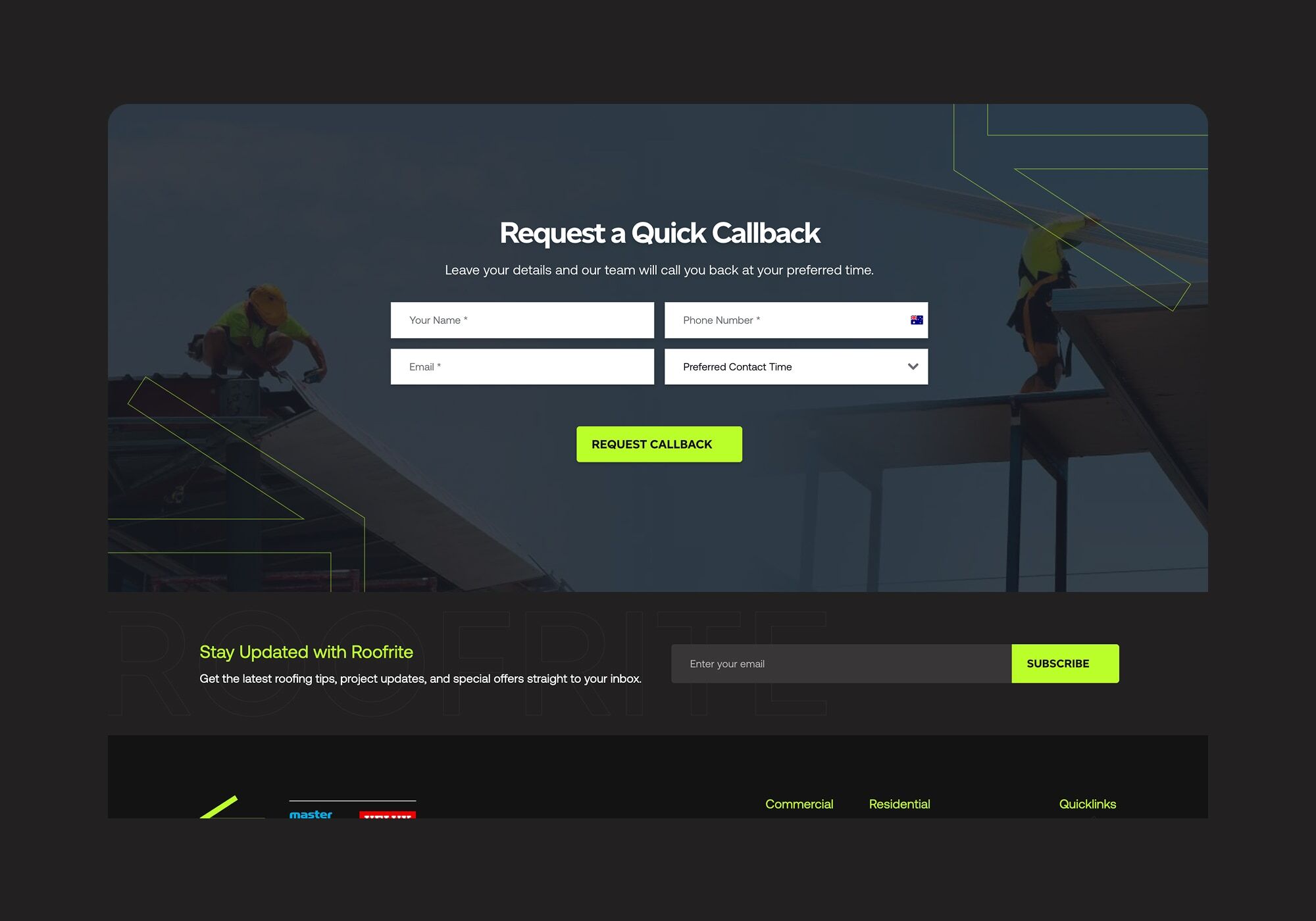 Roofrite Call Back Form
